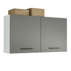 Gabinete Superior Multiuso 120 cm 2 Puertas Blanco/Gris Agata Madesa