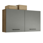 Gabinete Superior Multiuso 120 cm 2 Puertas Marrón/Gris Agata Madesa