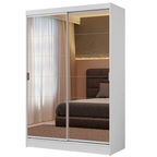 Clóset Soltero 119 cm 2 Puertas Corredizas Con 2 Espejos Blanco Luke Madesa
