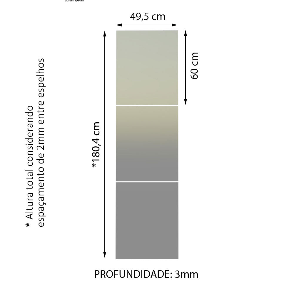 Kit Madesa con 3 Espejos de 60 x 49,5 cm para Clóset