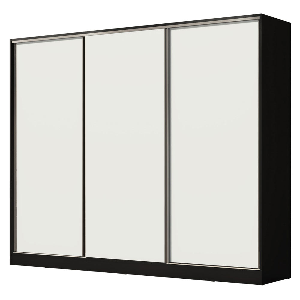 Clóset Matrimonial 100% MDF Royale 3 Puertas Corredizas Negro/Blanco