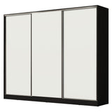 Clóset Matrimonial 100% MDF Royale 3 Puertas Corredizas Negro/Blanco