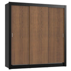 Clóset Matrimonial 170 cm 3 Puertas Corredizas Negro/Marrón Monaco Madesa