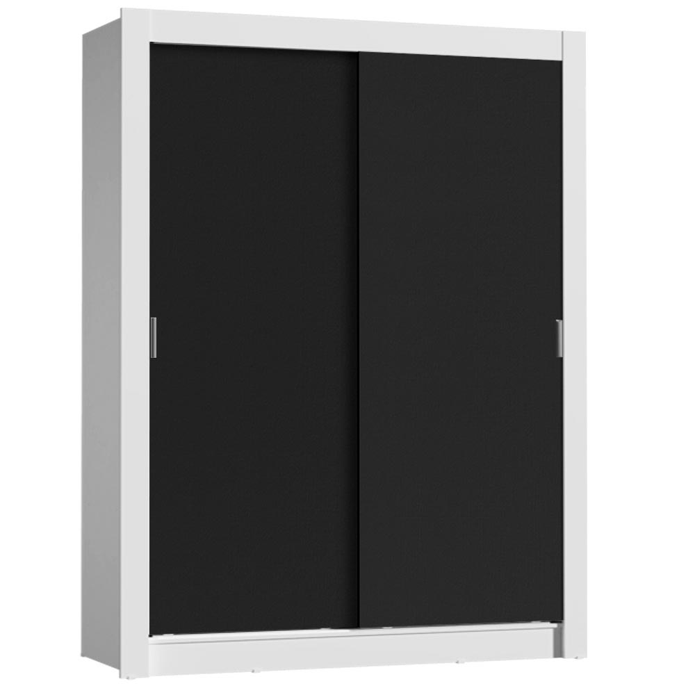 Clóset Soltero 117 cm 2 Puertas Corredizas Blanco/Negro Denver Madesa