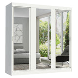 Clóset Matrimonial Reno 3 Puertas Corredera con Espejo - Blanco