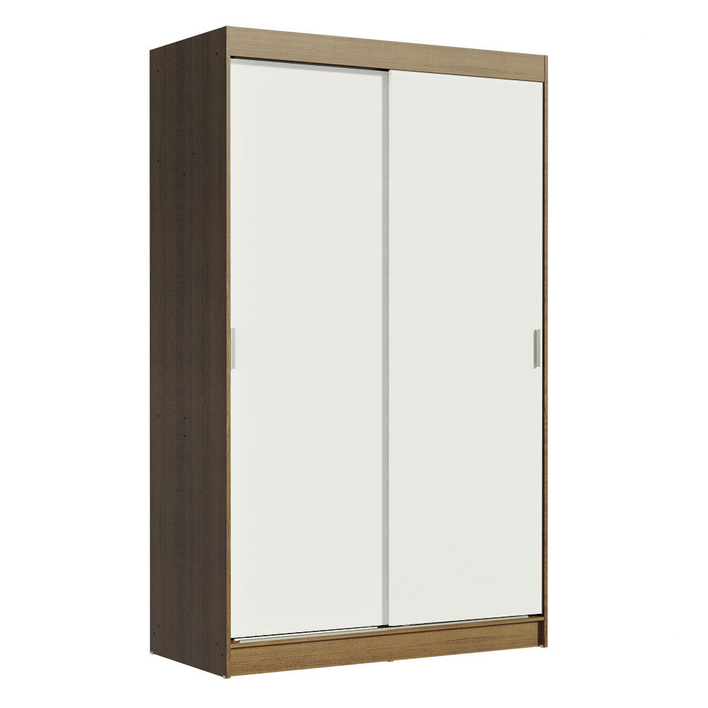 Clóset Soltero Tokio 2 Puertas Correderas 2 Cajones Marrón/Blanco