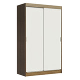 Clóset Soltero Tokio 2 Puertas Correderas 2 Cajones Marrón/Blanco