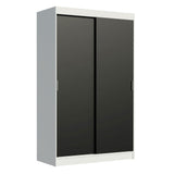 Clóset Soltero Tokio 2 Puertas Correderas 2 Cajones Blanco/Negro