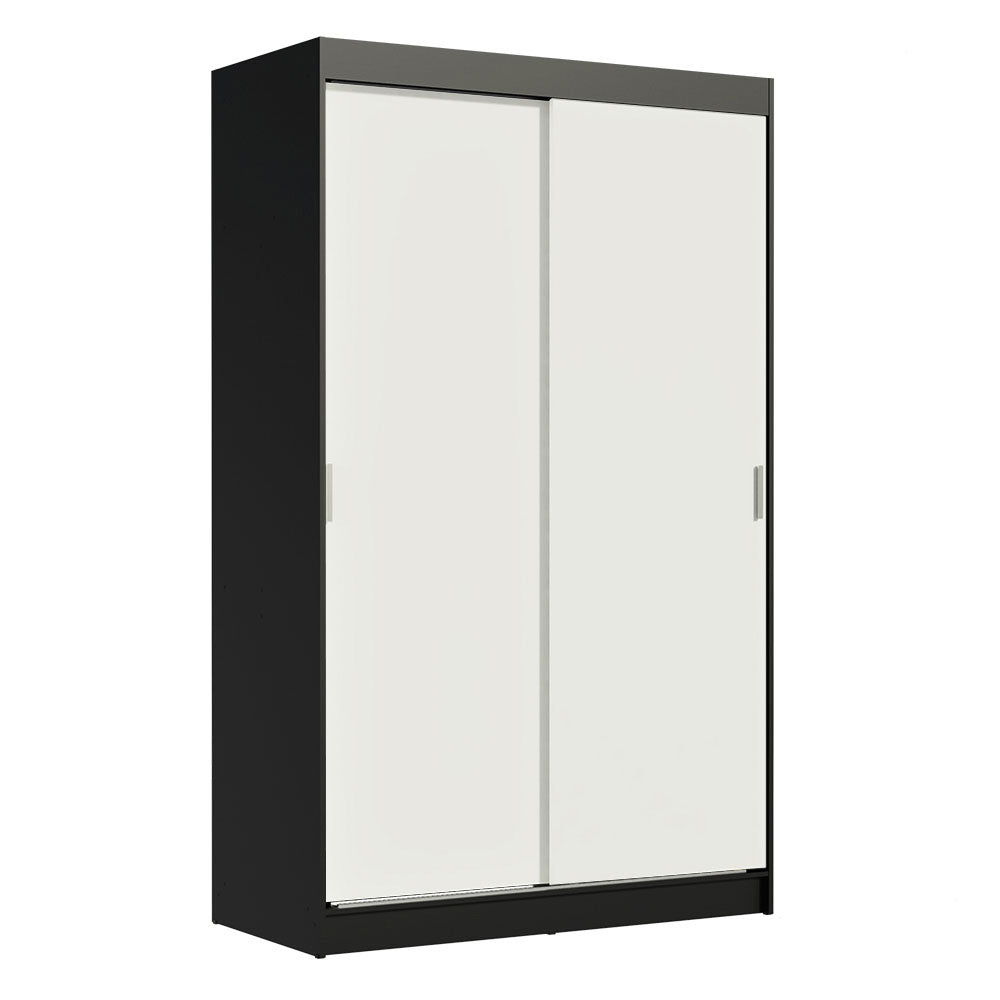 Clóset Soltero Tokio 2 Puertas Correderas 2 Cajones Negro/Blanco