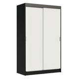 Clóset Soltero Tokio 2 Puertas Correderas 2 Cajones Negro/Blanco