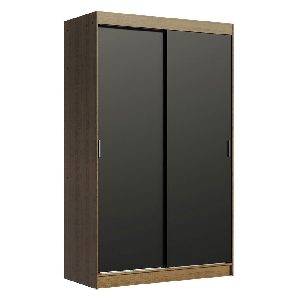 Clóset Soltero Tokio 2 Puertas Correderas 2 Cajones Marrón/Negro