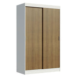 Clóset Soltero Tokio 2 Puertas Correderas 2 Cajones Blanco/Marrón