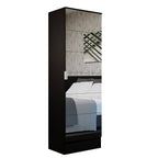 Estante Zapatera 60 cm 1 Puerta con 1 Espejo Negro Isis Madesa