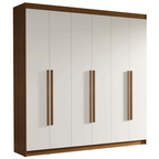 Clóset Matrimonial 180 cm 6 Puertas 4 Cajones Marrón/Blanco Venus Madesa