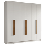 Clóset Matrimonial Venus 6 Puertas Batientes Blanco/Blanco/Marrón