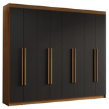 Clóset Matrimonial Venus 8 Puertas Batientes Marrón/Negro/Marrón