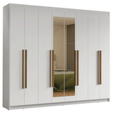 Clóset Matrimonial Venus 8 Puertas Batientes con Espejo Blanco/Blanco/Marrón