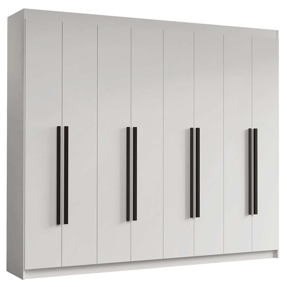 Clóset Matrimonial Venus 8 Puertas Batientes Blanco/Blanco/Negro