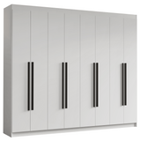 Clóset Matrimonial Venus 8 Puertas Batientes Blanco/Blanco/Negro