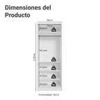 Clóset Modular 80 cm 2 Puertas 4 Cajones Blanco Neo Madesa
