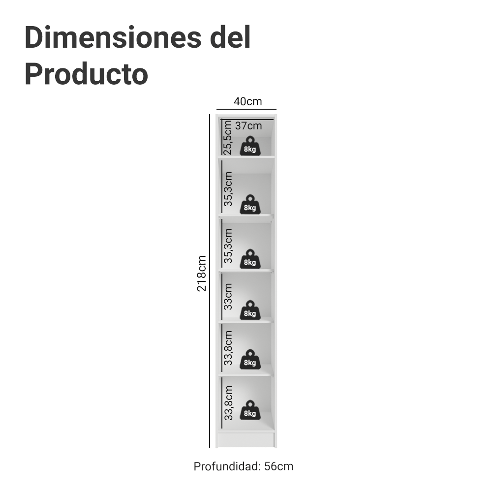 Clóset Modular 40 cm 1 Puerta Blanco Neo Madesa