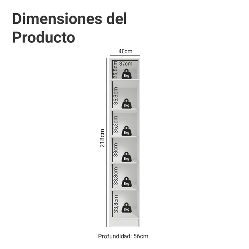 Clóset Modular 40 cm 1 Puerta Blanco Neo Madesa