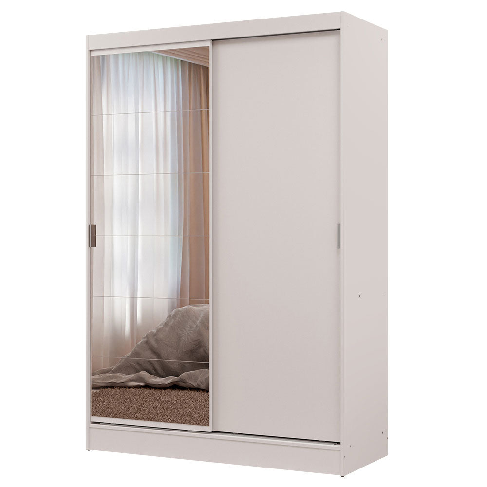 Clóset Soltero 2 Puertas Corredizas Espejo 2 Cajones Blanco Max