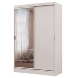 Clóset Soltero 2 Puertas Corredizas Espejo 2 Cajones Blanco Max