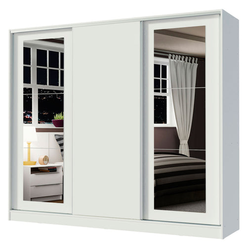 Clóset Matrimonial 100% MDF 3 Puertas Corredizas con Espejos Blanco Eros