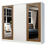 Clóset Matrimonial 100% MDF 3 Puertas Correderas con Espejos Blanco/Marrón Eros