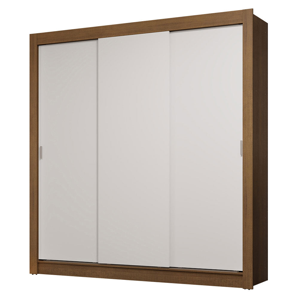 Clóset Matrimonial 170 cm 3 Puertas Corredizas 2 Cajones Marrón/Blanco Sublime Madesa