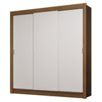 Clóset Matrimonial 170 cm 3 Puertas Corredizas 2 Cajones Marrón/Blanco Sublime Madesa