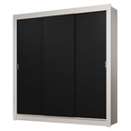 Clóset Matrimonial 170 cm 3 Puertas Corredizas 2 Cajones Blanco/Negro Sublime Madesa