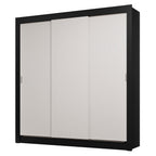 Clóset Matrimonial 170 cm 3 Puertas Corredizas 2 Cajones Negro/Blanco Sublime Madesa