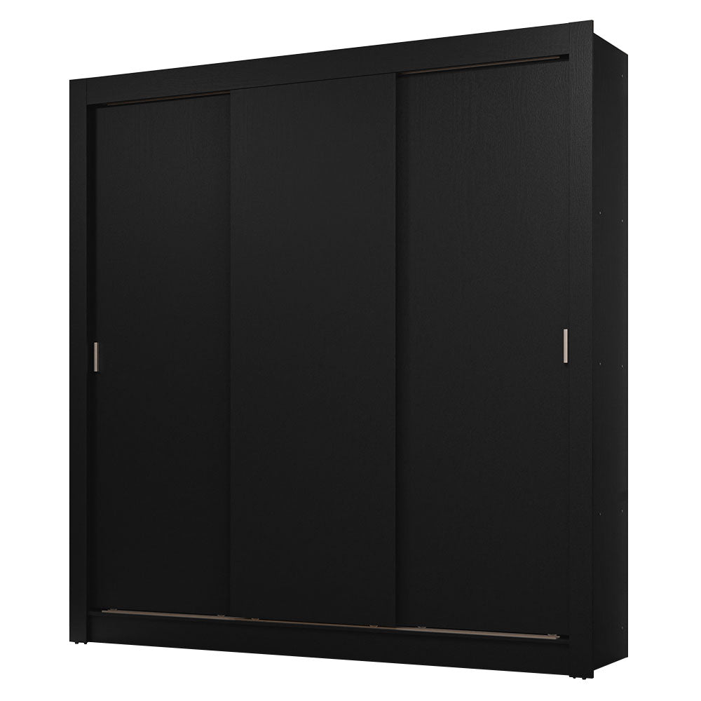 Clóset Matrimonial 170 cm 3 Puertas Corredizas 2 Cajones Negro Sublime Madesa