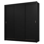Clóset Matrimonial 170 cm 3 Puertas Corredizas 2 Cajones Negro Sublime Madesa