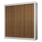 Clóset Matrimonial 170 cm 3 Puertas Corredizas 2 Cajones Blanco/Marrón Sublime Madesa
