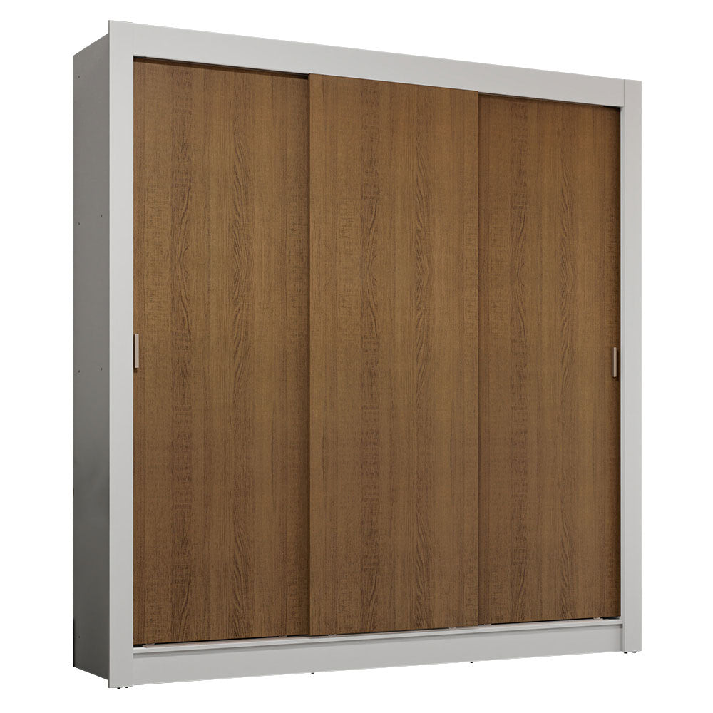 Clóset Matrimonial 170 cm 3 Puertas Corredizas 4 Cajones Blanco/Marrón Sublime Madesa
