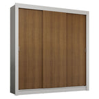 Clóset Matrimonial 170 cm 3 Puertas Corredizas 4 Cajones Blanco/Marrón Sublime Madesa