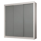 Clóset Matrimonial 170 cm 3 Puertas Corredizas 2 Cajones Blanco/Gris Sublime Madesa
