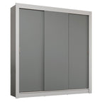 Clóset Matrimonial 170 cm 3 Puertas Corredizas 4 Cajones Blanco/Gris Sublime Madesa