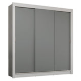 Clóset Matrimonial 3 Puertas Corredizas 4 Cajones Blanco/Gris Sublime Plus