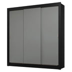 Clóset Matrimonial 170 cm 3 Puertas Corredizas 2 Cajones Negro/Gris Sublime Madesa