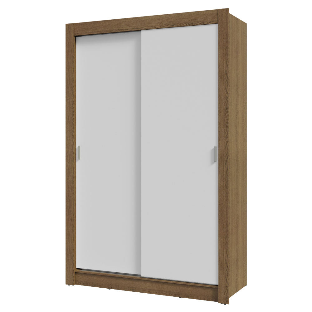 Clóset Soltero 117 cm 2 Puertas Corredizas Marrón/Blanco Milano Madesa