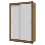 Clóset Soltero 117 cm 2 Puertas Corredizas Marrón/Blanco Milano Madesa