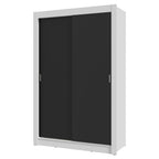 Clóset Soltero 117 cm 2 Puertas Corredizas Blanco/Negro Milano Madesa