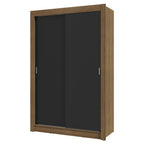 Clóset Soltero 117 cm 2 Puertas Corredizas Marrón/Negro Milano Madesa