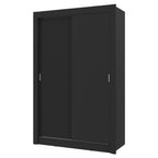 Clóset Soltero 117 cm 2 Puertas Corredizas Negro Milano Madesa