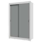 Clóset Soltero 117 cm 2 Puertas Corredizas Blanco/Gris Milano Madesa