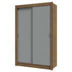 Clóset Soltero 117 cm 2 Puertas Corredizas Marrón/Gris Milano Madesa